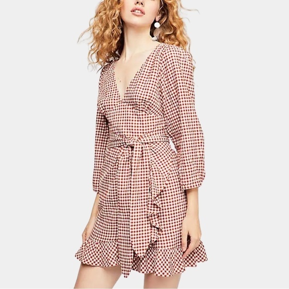 Free People Dresses & Skirts - Free People Gingham Checkered Fargo Dress